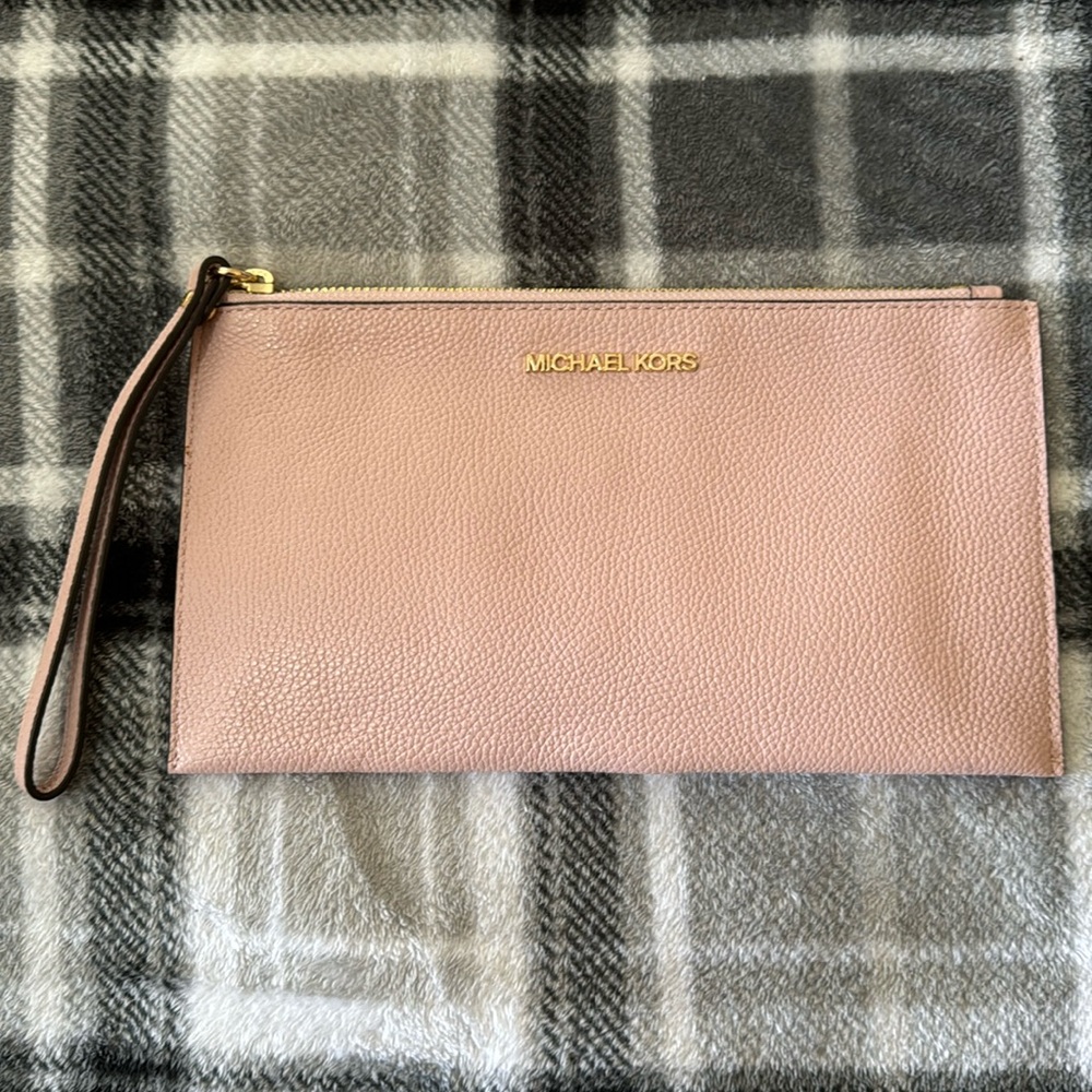 Michael Kors Pink Pebbled Leather Wristlet